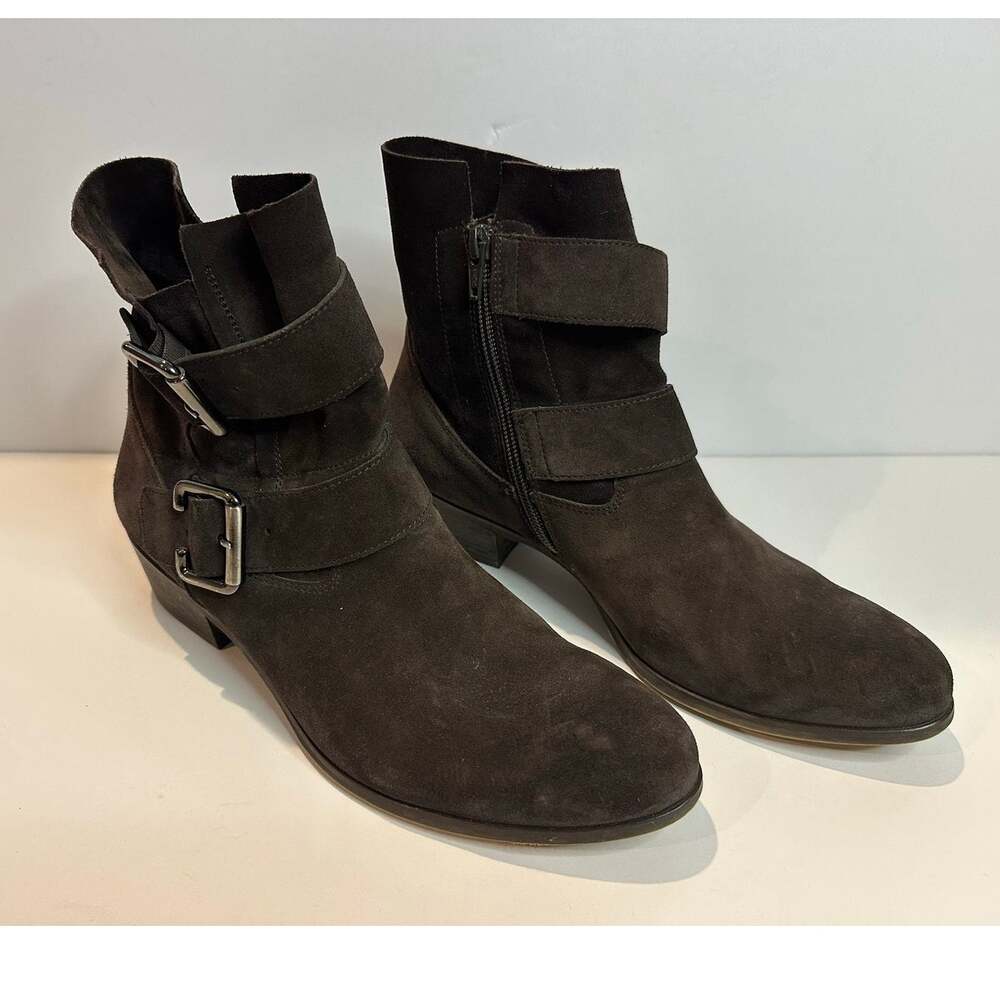 Paul Green Denver Suede Double Buckle Ankle Boots Brown Women's US 8 Boho